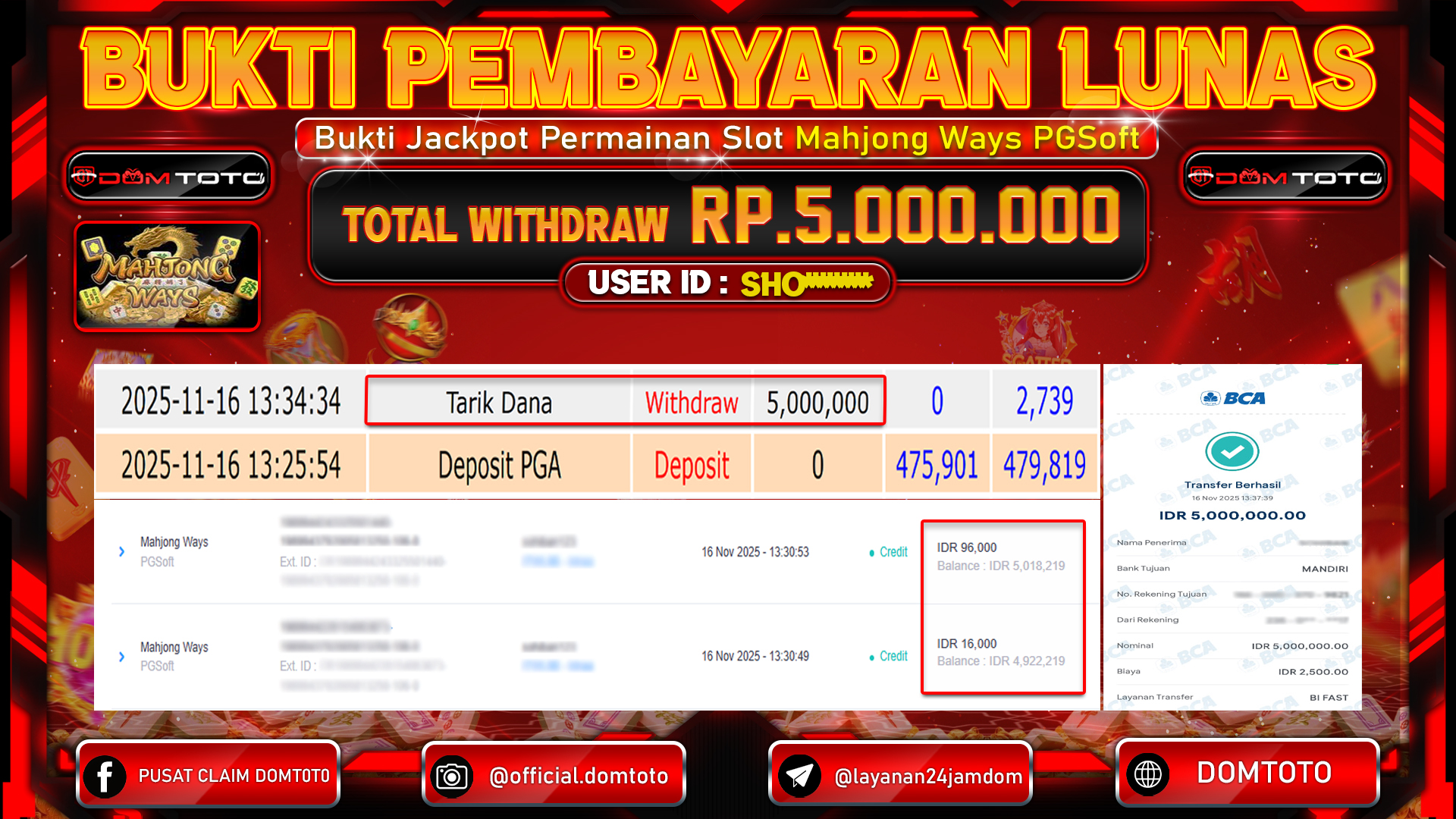 JACKPOT SLOT Mahjong Ways  PGSoft Play 16 NOVEMBER 2025